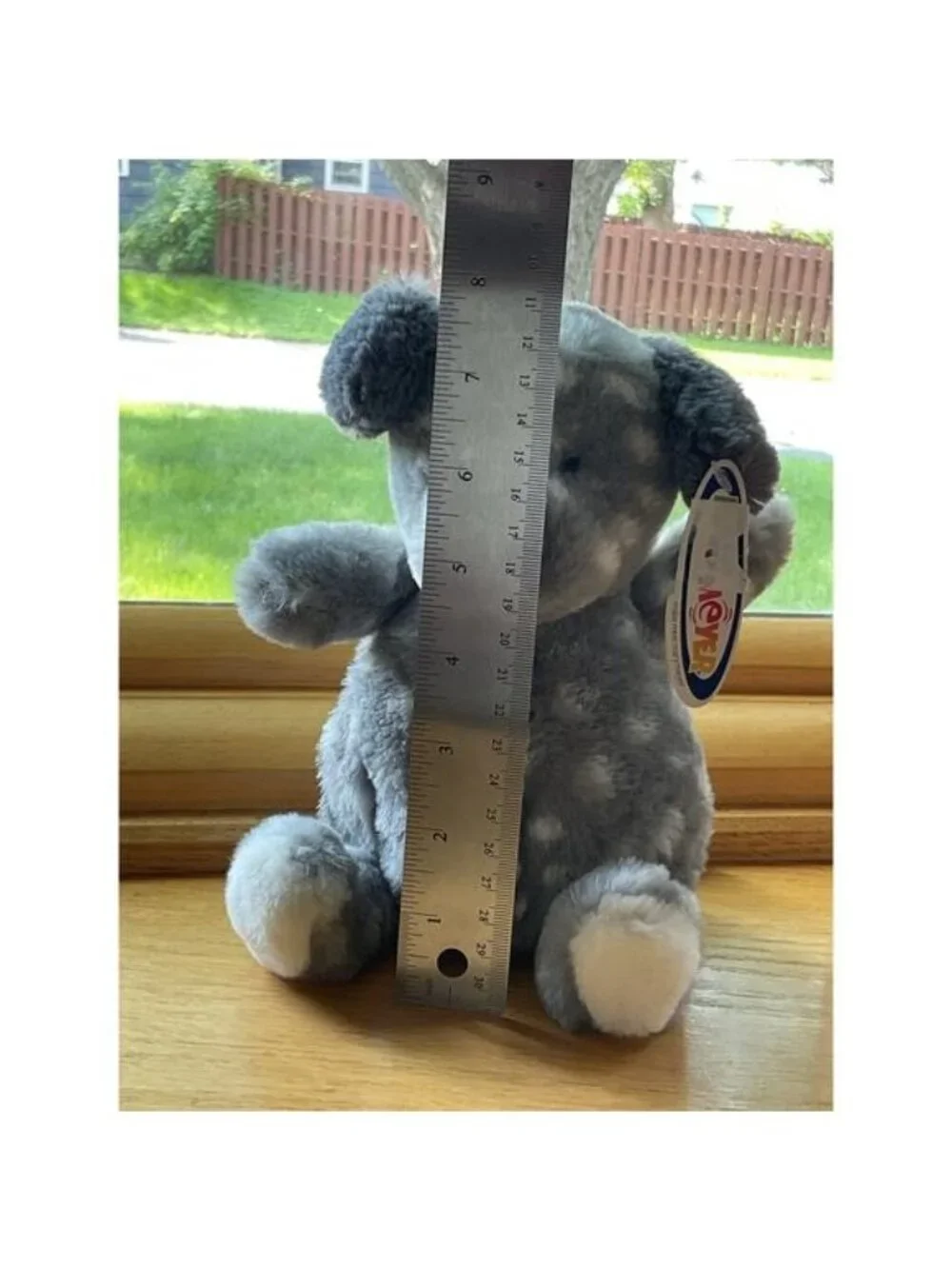Mary Meyer Marshmallow Reggie Puppy Plush Grey White Spotted Dog Toy